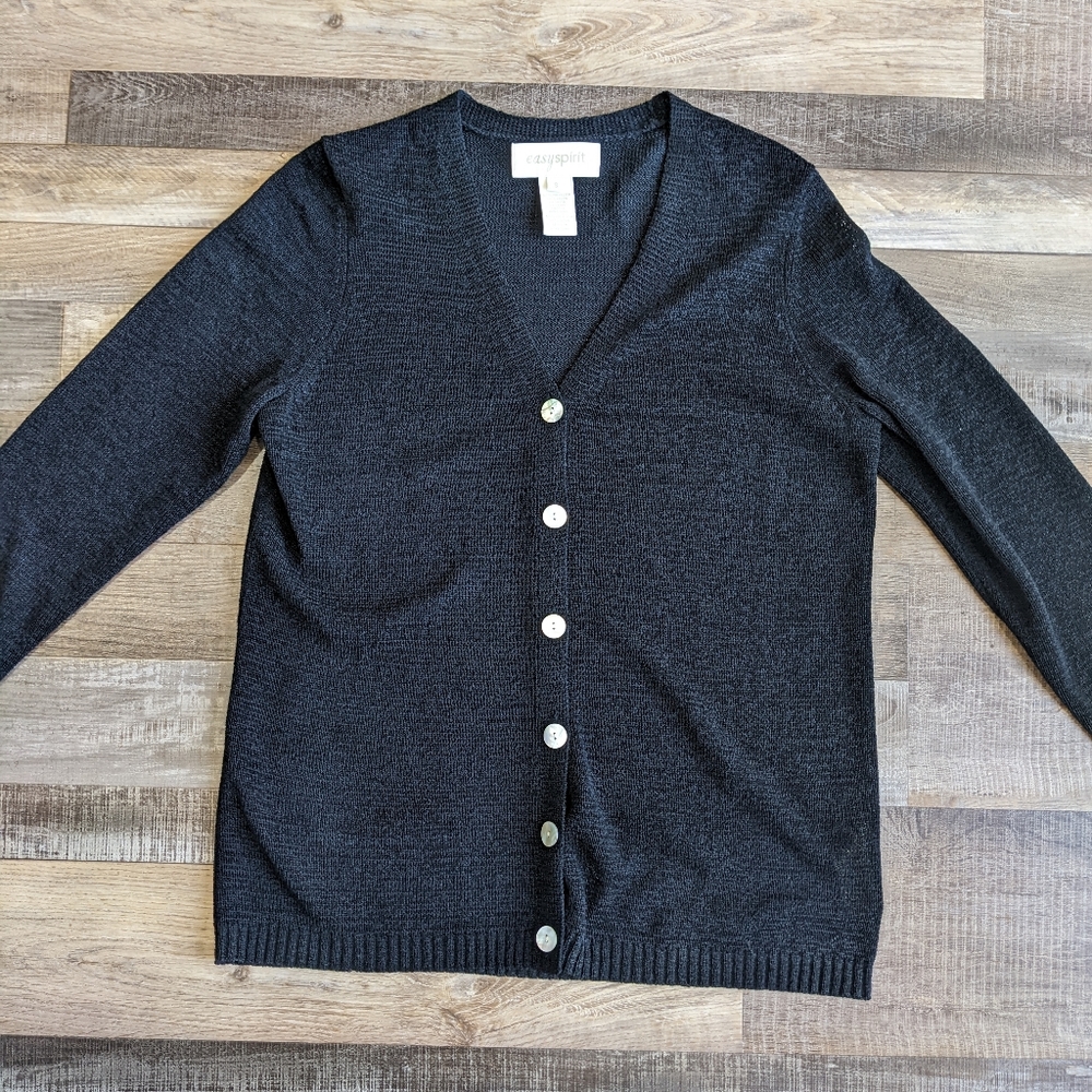 Vintage black cardigan, women's small